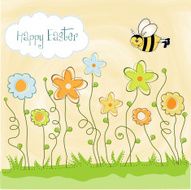 Easter greeting card with spring flowers N4