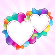 hearts with colored balloon