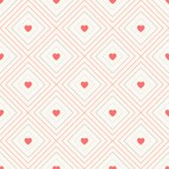 Geometric seamless pattern with rhombus and hearts