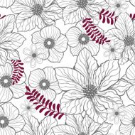 Seamless floral gray pattern