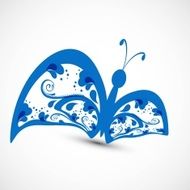 Artistic styles blue colorful butterfly tatto art vector illustration