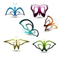 Artistic styles multicolor butterfly colorful design vector