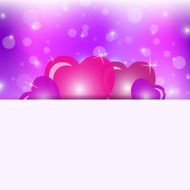 pink card with hearts shape