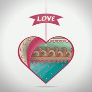 Cartoon Patterned Love Heart