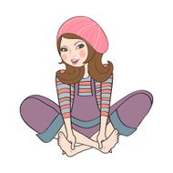 romantic girl is sitting barefoot N10