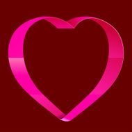 Pink Glossy Ribbon Heart