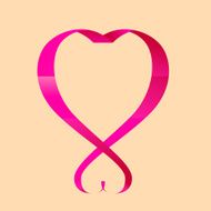 Glossy ribbon heart
