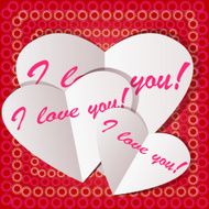 White paper heart Valentins day
