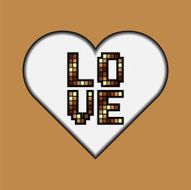 'LOVE' lettering with love shape