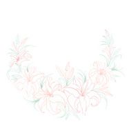 Floral background with blooming lilies