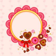 Victorian lace frame with love candy