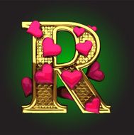 Golden Figure with Hearts r