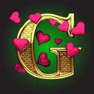 Golden Figure with Hearts g