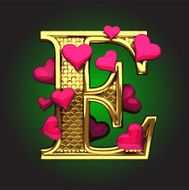 Golden Figure with Hearts e