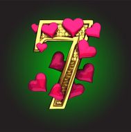 Golden Figure with Hearts 7