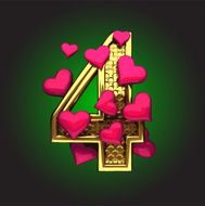 Golden Figure with Hearts 4