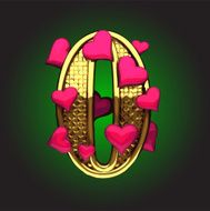Golden Figure with Hearts 0