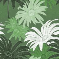 Vector green daisy seamless pattern