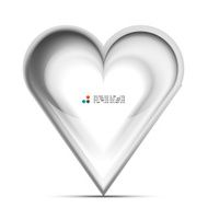 Metallic 3d vector heart love concept