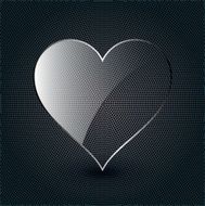 glass heart on a metal background