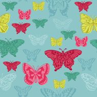 Colorful background with butterflies