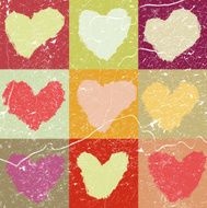abstract grunge background with hearts N13