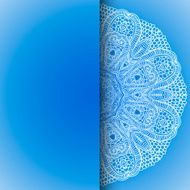 Blue winter round lace background