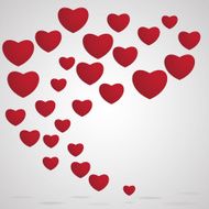 red hearts on abstract background