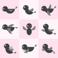 Set of vector bird icons