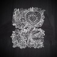 Chalkboard floral lettering Chalk style &quot;Love&quot; letters