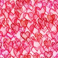 Hearts watercolor seamless pattern N3