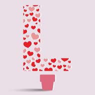 Vector of heart tree and letter &quot;L&quot;