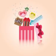 Vector cute gift box for celebration