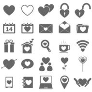 Love icons on white background N2