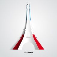 Paper Eiffel Tower card - Vector Illustration