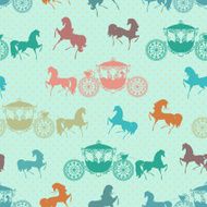 seamless texture horses with carriage