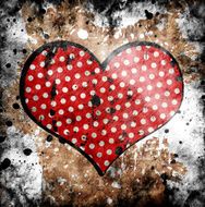 abstract grunge background with hearts N16