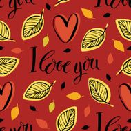 I love you pattern Red background