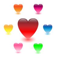 Glass hearts vector illustration