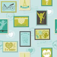 Valentine Stamps Love Background