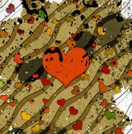 abstract grunge background with hearts N20