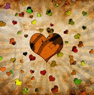 abstract grunge background with hearts N21