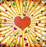 abstract grunge background with hearts N22