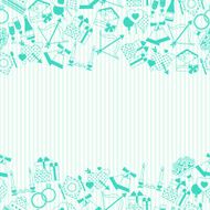 Seamless wedding pattern in retro style