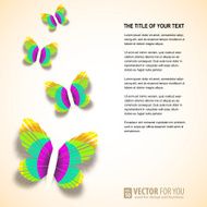 Colored butterflies cut from paper