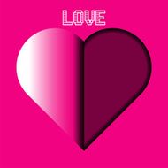 Realistic pink Heart cut out of paper