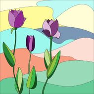 Floral mosaic background Tulips