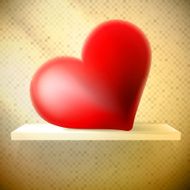 Empty shelf with red heart