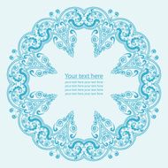 Greeting card cover invitation with lace round pattern