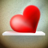 Empty shelf with red heart N2